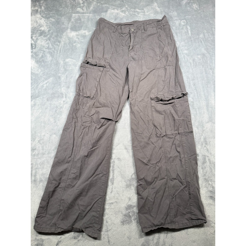 Shein Pants Womens 6 Gray Cargo Pockets Mid Rise Outdoor Wide Leg Workwear
